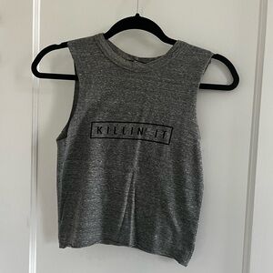 Brandy Melville Gray "Killin' It" Muscle Tank